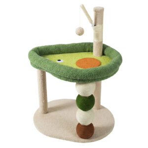 Green avocado cat tree for indoor cats