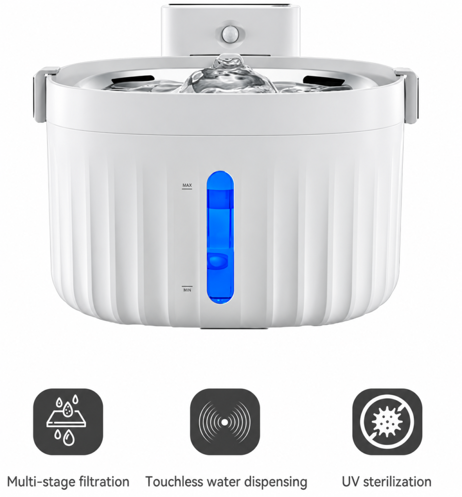 Smart pet water fountain with three operating modes